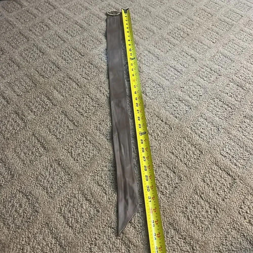 Brown Suede-Lined Belt with Gold Chain Buckle